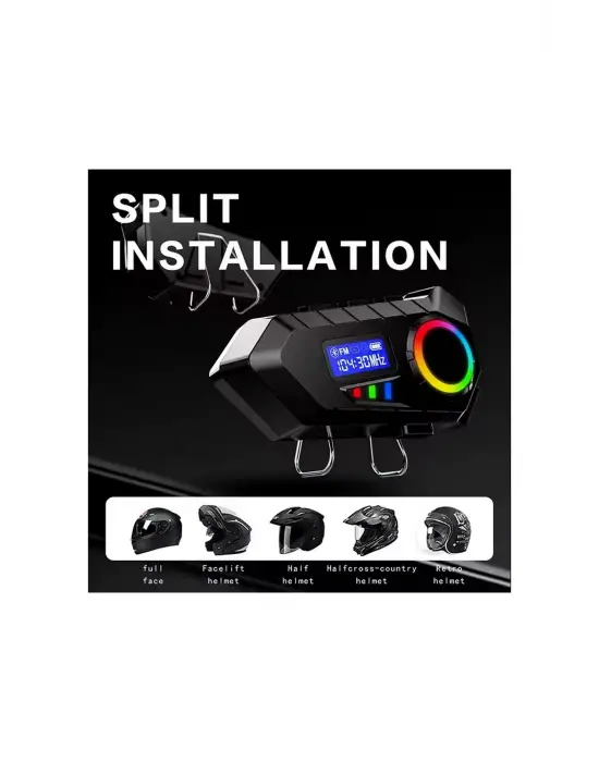 Y30 Kask Kulaklık Bluetooth Motosiklet Kulaklık Rgb Radyolu Intercom