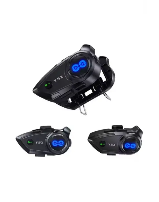 Y5x Rgb Işıklı Intercom 5 Kişi Bağlantılı 1000mah Motosiklet Bluetooth Kulaklık Seti
