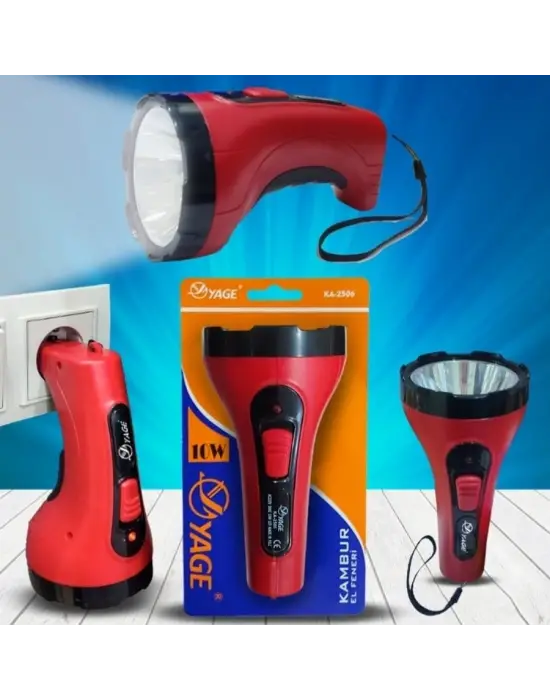 Yage  Ka-2506 10w 2 Mod Aydınlatmalı Projektör Şarjlı Kambur Fener