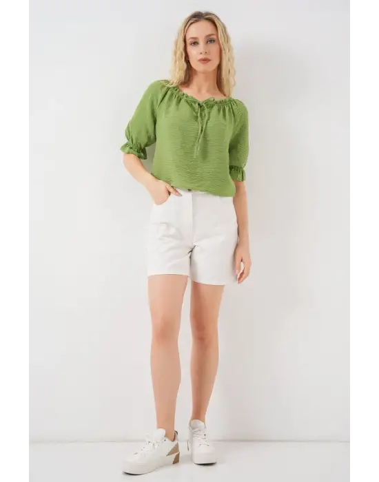 Modern Fırfır Detaylı Bluz