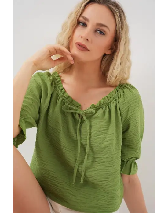 Modern Fırfır Detaylı Bluz