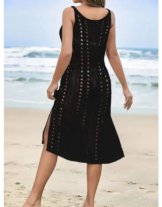 Omarı Şıklığın Anahtarı: Yırtmaç Detaylı Triko Elbise