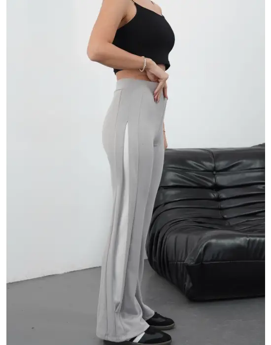 Yandan katlamalı pantolon Gri