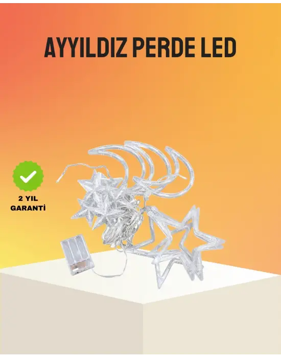 Yanıp Sönen Ve Sabit Modlu Yıldız Ay Perde Led Işık