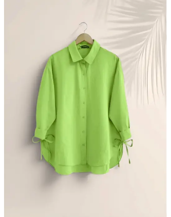 Omarı Bağcıklı Uzun Gömlek - Yenilikçi Tasarım