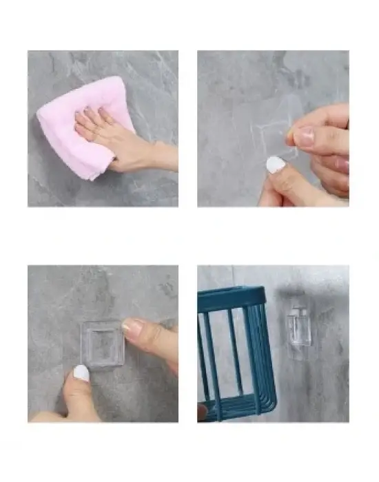 Yapışkanlı Çok Fonksiyonlu Banyo Organizeri Beyaz