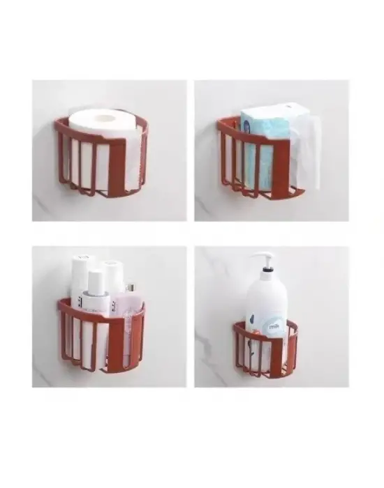 Yapışkanlı Çok Fonksiyonlu Banyo Organizeri Beyaz