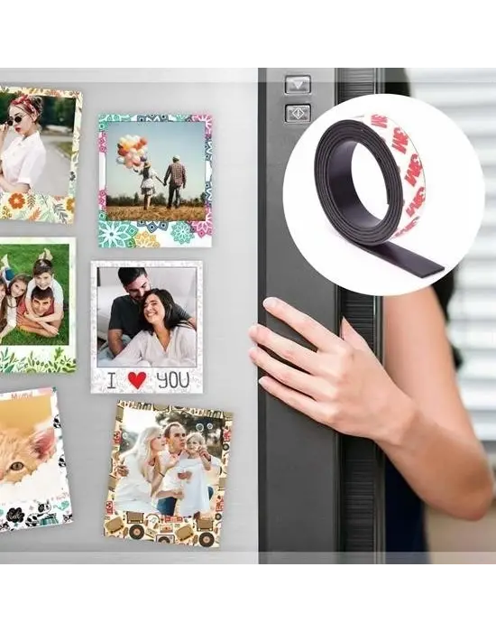 Yapışkanlı Şerit Mıknatıs Magnet Kes Kullan Güçlü Sağlam Rulo Çıkarılması Kolay Siyah 2cm x 1 mt