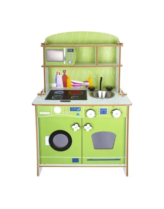 Omarı Çocuklar İçin Eğlenceli Ahşap Oyun Mutfağı