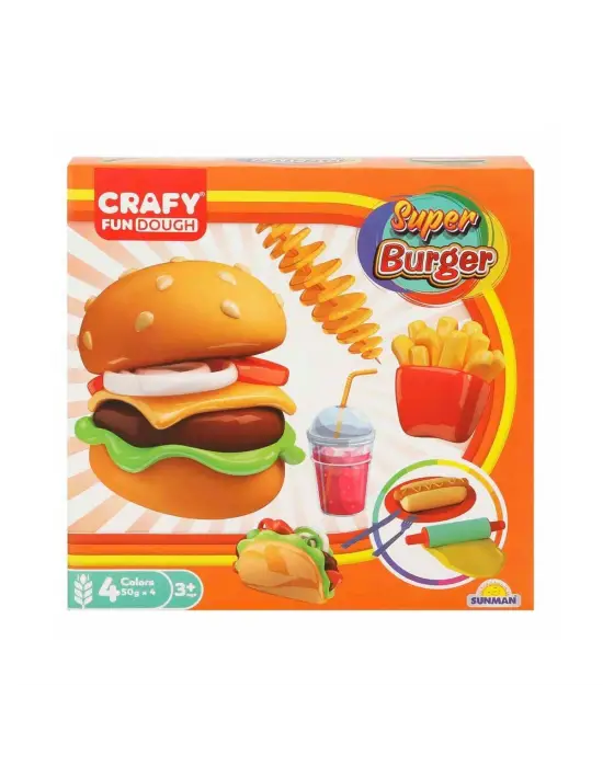 Omarı Eğlenceli Burger Oyun Hamuru Seti 12 Parça