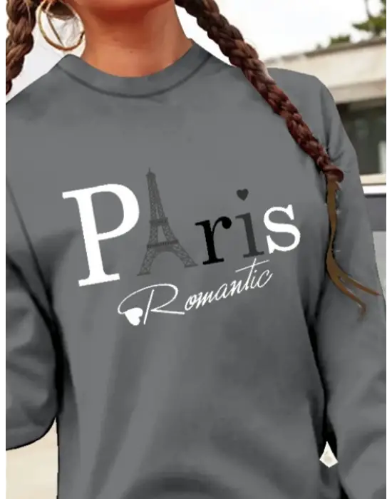 Omarı Yazılı Kadın Uzun Kollu Bisiklet Yaka Elbise