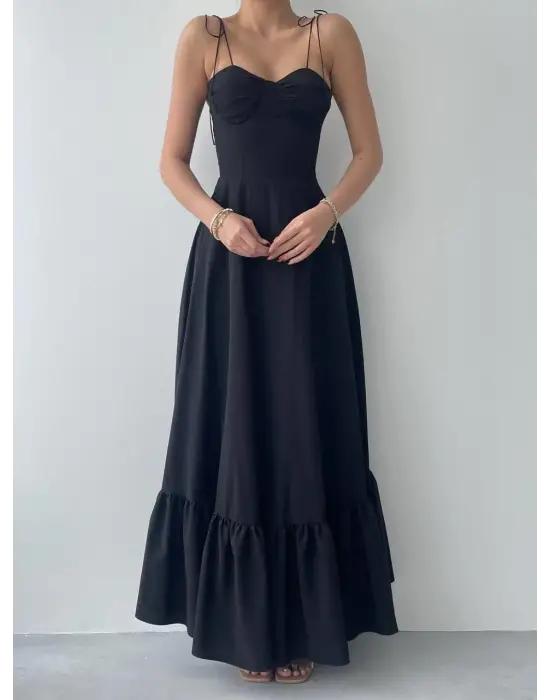 Omarı Şık İp Askılı Elbise