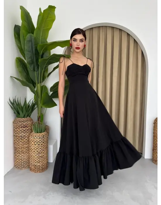 Omarı Şık İp Askılı Elbise