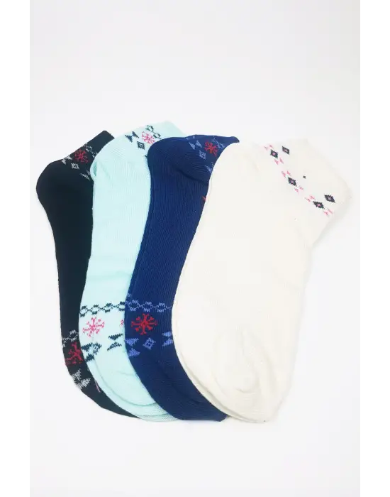 Omarı Yazlık Pamuklu Kadın Bilek Çorap Seti 4 Çift