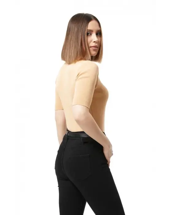 Omarı Yazlık Triko Bluz - Gömlek Yaka Modeli