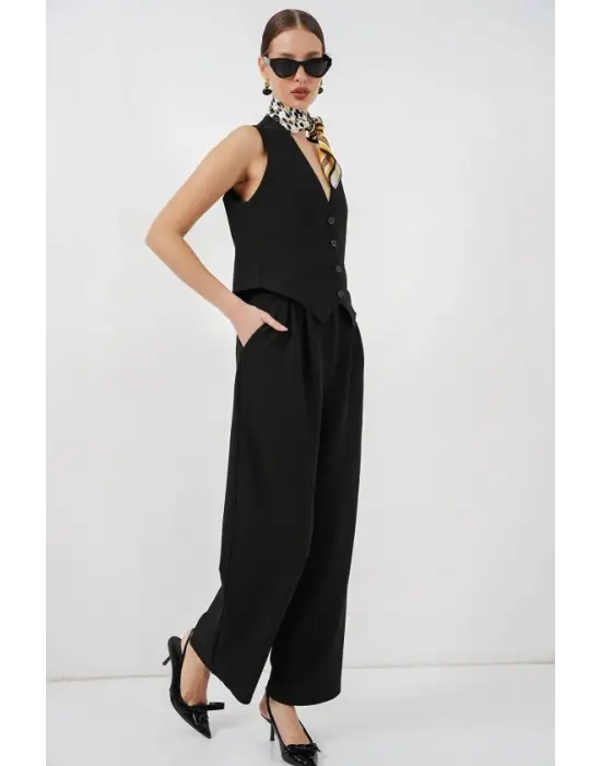 Yelek Pantolon İkili Takım 30091 - Siyah