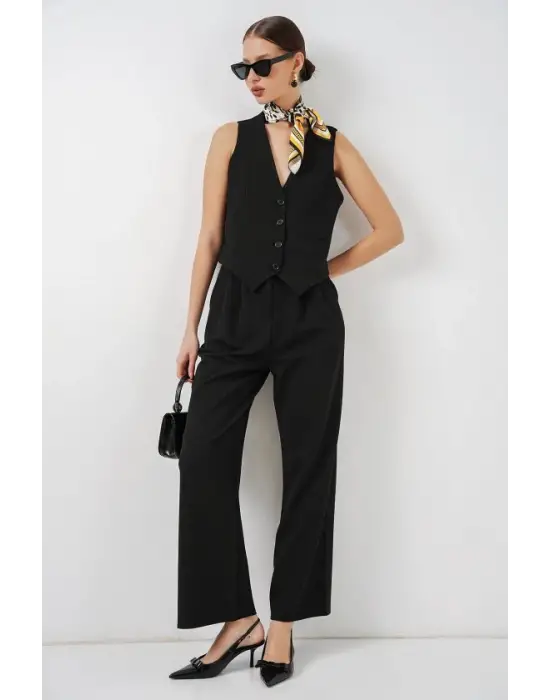 Yelek Pantolon İkili Takım 30091 - Siyah