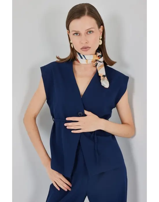 Yelek Pantolon Kumaş Takım 30050 - Lacivert