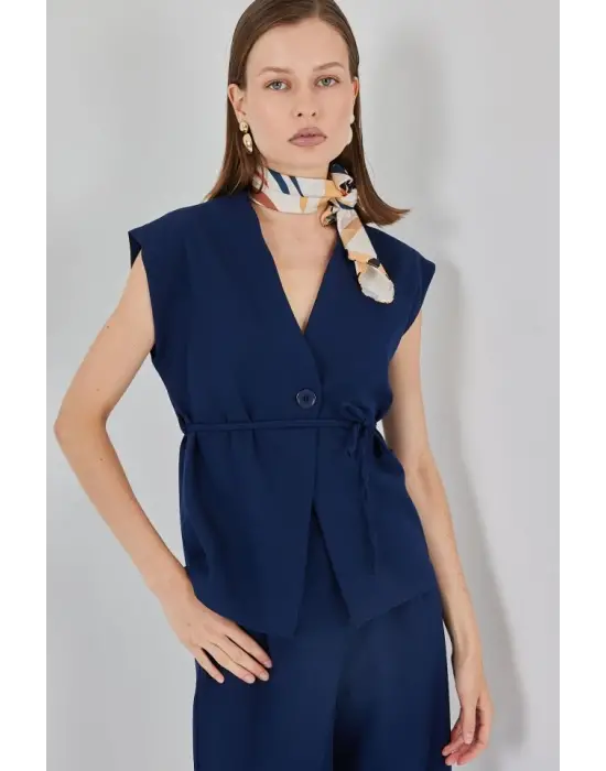 Yelek Pantolon Kumaş Takım 30050 - Lacivert