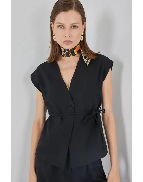 Yelek Pantolon Kumaş Takım 30050 - Siyah