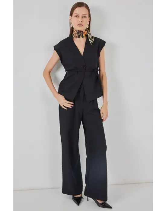 Yelek Pantolon Kumaş Takım 30050 - Siyah