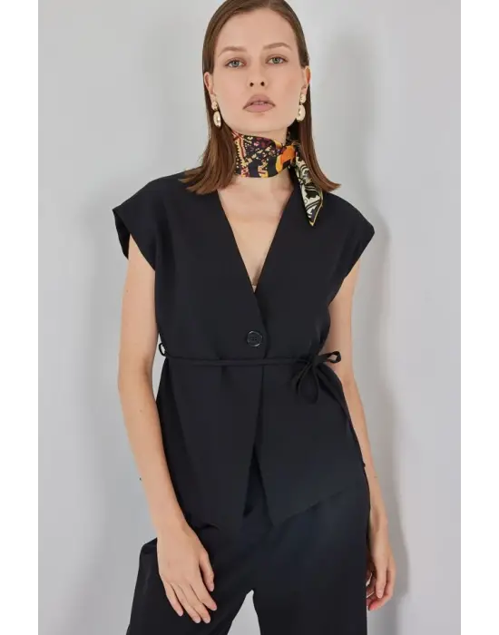 Yelek Pantolon Kumaş Takım 30050 - Siyah