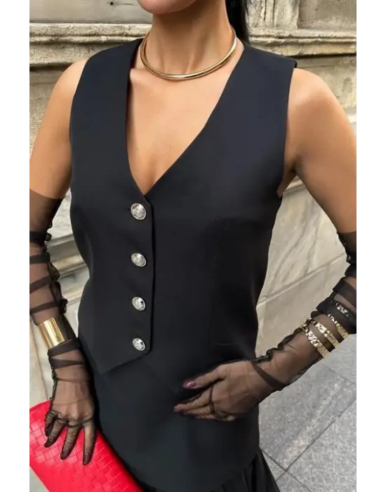 Yelek Ve Pilise Etekli Premium Takım 10096