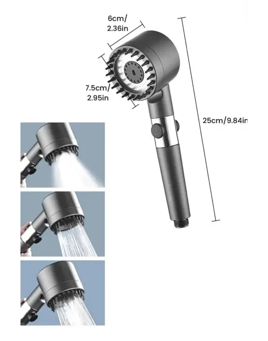 Yeni Nesil Duş Başlığı Paslanmaz Çelik Masaj Etkili Ergonomik Tasarım Su Basınçlı