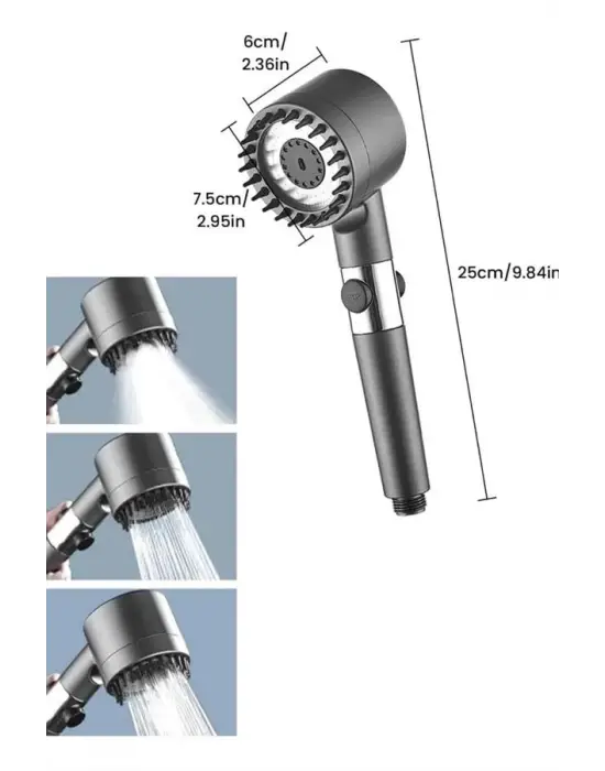 Yeni Nesil Duş Başlığı Paslanmaz Çelik Masaj Etkili Ergonomik Tasarım Su Basınçlı