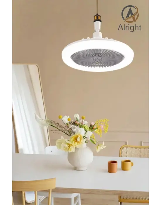Yeni Nesil E27 Duylu Kumandalı Tavan Vantilatörlü Led Lamba 3 Hız Ayarı Ve 3 Renk Ayarı