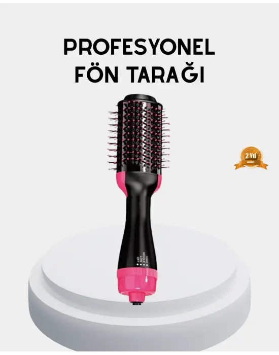 Yeni Nesil Fön Tarağı – 220°c Isı, Negatif İyon, 360° Dönebilen Kablo