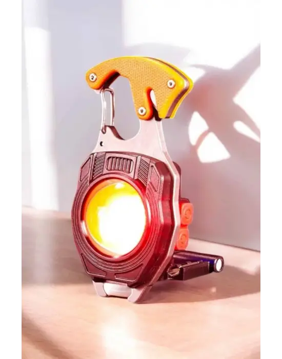 Yeni Nesil Kamp Feneri Çok Fonksiyonlu Fener Anahtarlık Usb Çakmaklı Cam Kırıcı Kemer Kesici Açacak