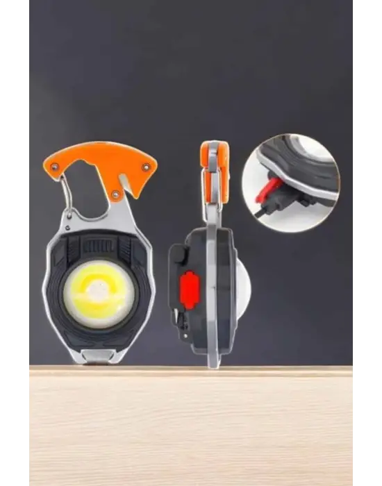 Yeni Nesil Kamp Feneri Çok Fonksiyonlu Fener Anahtarlık Usb Çakmaklı Cam Kırıcı Kemer Kesici Açacak