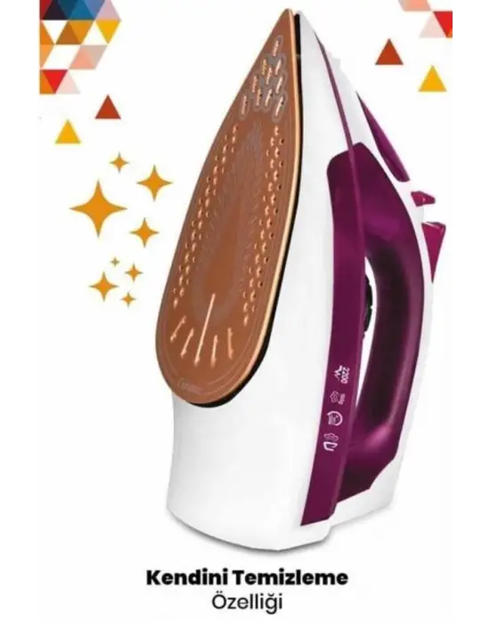 Yeni Nesil Kırmızı Buharlı Ütü 2200 Watt Seramik Tabanlı Yüksek Buhar Gücü