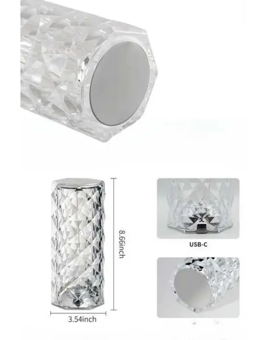 Yeni Nesil Modern Kristal Masa Ve Gece Lambası Dokunmatik Renk Değiştirebilen