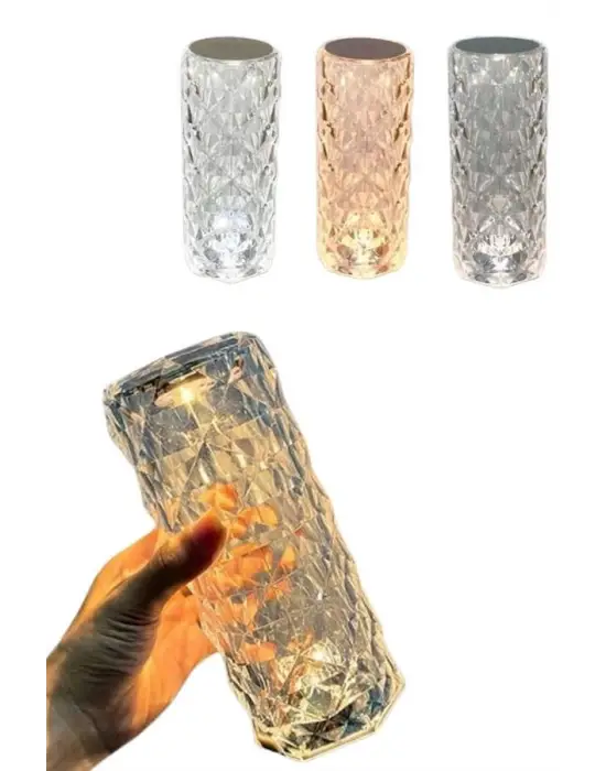 Yeni Nesil Modern Kristal Masa Ve Gece Lambası Dokunmatik Renk Değiştirebilen