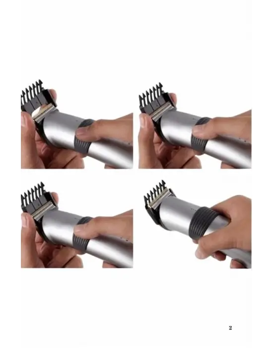 Yeni Nesil Profesyonel Şarjlı Saç Sakal Tıraş Makinesi Ayarlanabilir 4 Taraklı