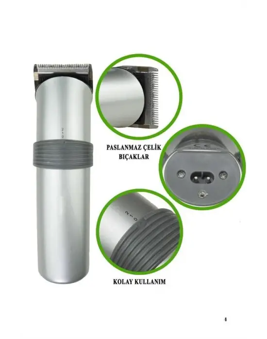 Yeni Nesil Profesyonel Şarjlı Saç Sakal Tıraş Makinesi Ayarlanabilir 4 Taraklı