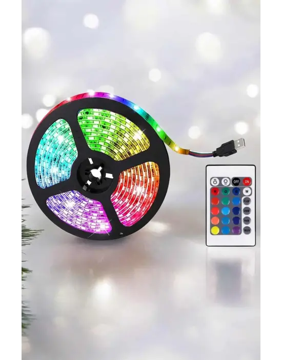 Yeni Nesil Rgb Işıklı 10metre Şerit Led Kumandalı Şarj Edilebilir