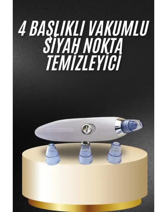 Yeni Nesil Vakumlu Pilli Siyah Nokta Ve Yüz Temizleme Cihazı 4 Başlıklı