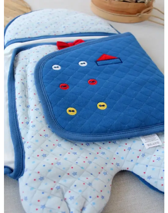 Zarif Bebek Kundaklama Seti Mavi