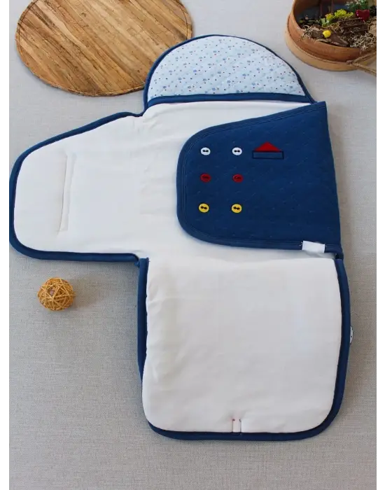 Zarif Bebek Kundaklama Seti Mavi