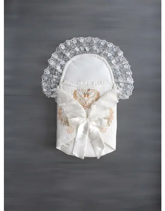 Omarı Yenidoğan Avangard Kundak Battaniyesi Ekru