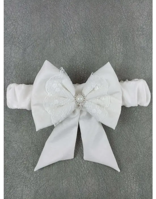 Şık Bambu Taç Nakışlı Yenidoğan Kundak Battaniyesi