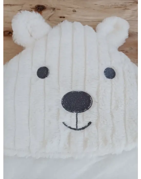 Minimal Beyaz Wool Yenidoğan Kundak Bebek Battaniyesi