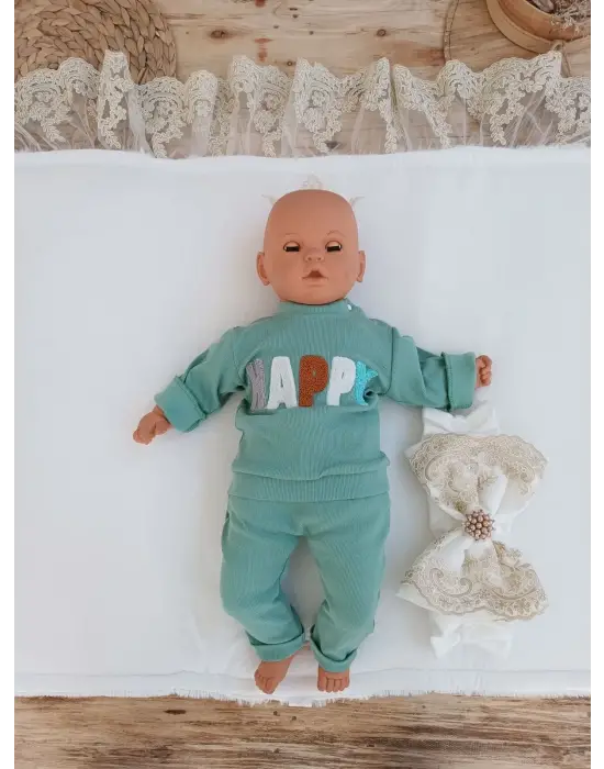 Özel Taç Nakışlı Yenidoğan Wool Bebek Battaniyesi