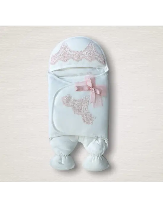 Yenidoğan Bebek Ayaklı Kundak Battaniyesi Eşsiz Şapkalı