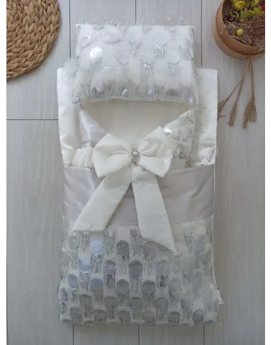 Göz Alıcı Tül İşlemeli Pamuklu Kundaklı 3lü Alt Açma Seti