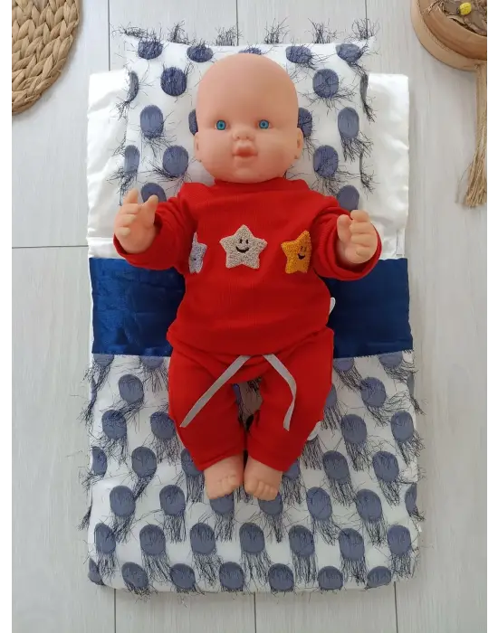 Göz Alıcı Tül İşlemeli Pamuklu Kundaklı 3lü Alt Açma Seti