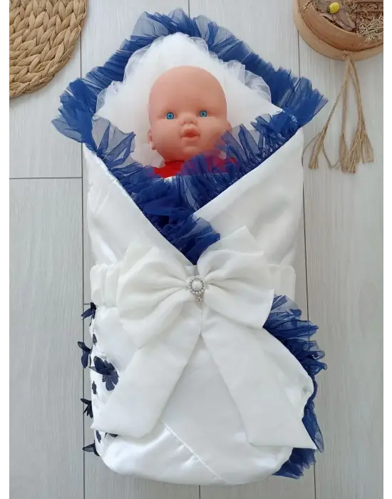 Göz Alıcı Tül İşlemeli Pamuklu Kundaklı 3lü Alt Açma Seti